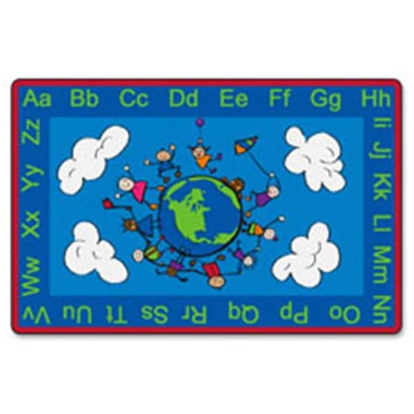 Flagship Carpets FCICE18922W Easy Care Happy World Rug; 72 x 48 in. FCICE18922W - main